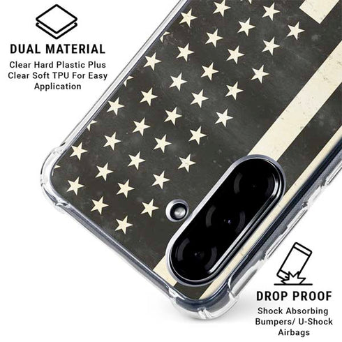 Black & White USA Flag Galaxy A36 5G Clear Case